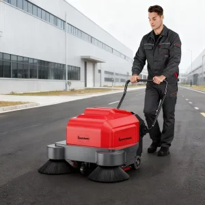 Warehouse Battery Walk-Behind Electric Hand-Push Floor Sweeper for Roads