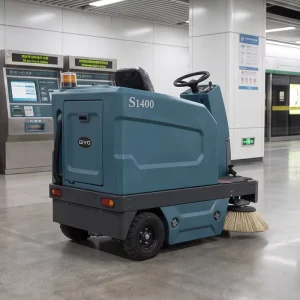 Warehouse Logistics S1400 Driving Floor Sweeper Efficient Debris Collection Cement Floor Ride on Sweeping Machine