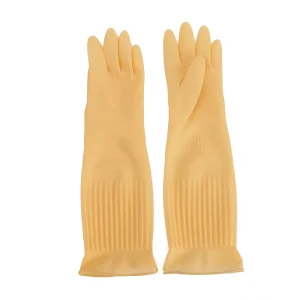 Warm Winter Waterproof Extra-Long Pink Latex Rubber Gloves with Heat Resistance and Touchscreen Compatibility