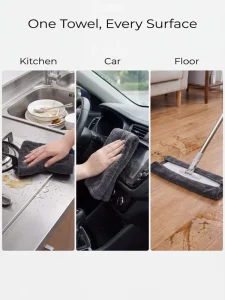 Warp Knitted Microfiber Antibacterial Anti Grease Lint Free Quick Dry Multipurpose Car Detailing Cleaning Cloth