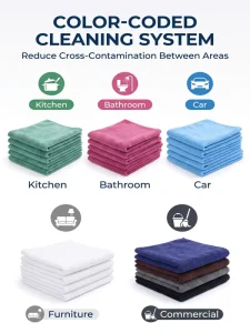 Warp Knitted Square 400gsm Quick Dry Microfiber Kitchen Cleaning Cloth Pearl Grain Textured