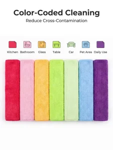 Warp-Knitted Textured Antibacterial Microfiber Cleaning Cloth for Car and Kitchen
