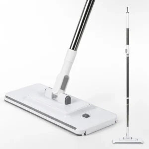 Wash-Free Flat Mop for Disposable Pads with Telescopic Handle for Hard Floors