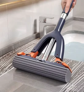 Wash Free Portable Self Squeeze Short Mini Mop for Bathroom Kitchen Desktop Glass and Car Window