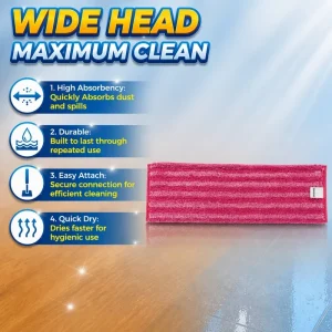 Washable Microfiber Pad Dual-Use Flat Mop for Home Villa Restaurant Indoor Hard Floor Mopping