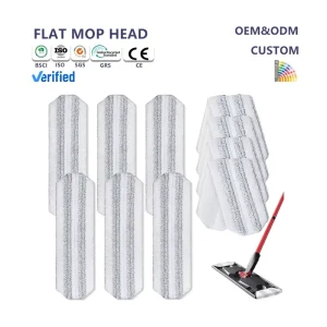 Washable Pads Floor Cleaning Flat Mop Head Refill Scrubbing Hardwood Aluminum Sliding Wringing Replacement Heads Squeeze Mops