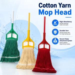 Washable Reusable Commercial Wet Mop Head High Water Absorption Cotton Mop Refill for Sanitation Service Companies