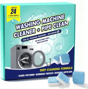 Washing Machine Cleaner Tablets 24 Pack Laundry Machine Tub Descaler Cleaner Deep Cleaning Household Pods