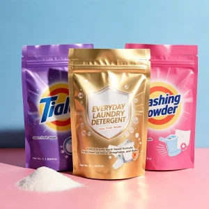 Washing Powder Packaging Bag Custom Printed 500g 1kg 2kg Plastic Stand up Laundry Detergent Ziplock Pouch Top Brand PT