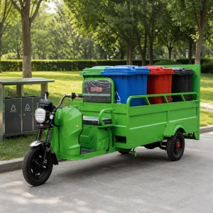 Waste Collector Integrated Non deformation Body LED Lighting System Professional Janitorial Cart 3 Wheel Partially