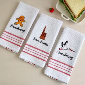 Water Absorbent Dish Cleaning Cloth Dinner Table Tea Towel 100% Cotton Kitchen Towels