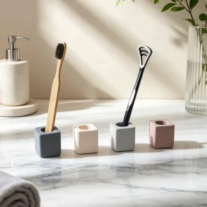 Water Absorbing Diatomite Tongue Cleaner Holder Quick Drying Tongue Scraper Base Oral Hygiene Tool Toothbrush Storage Rack