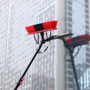 Water Fed Pole Solar Panel Cleaning Brush with Window Squeegee Telescopic Water Fed Pole Solar Panels Window Cleaning