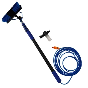 Water Fed Telescopic Pole Window Cleaning With 12FT Extension Aluminum Pole Solar Panel Cleaning Brush