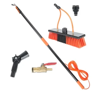 Water Fed Telescopic Window Cleaning Extension Pole Eco Friendly Metal Brush Cleaner for Solar Panel Outdoor
