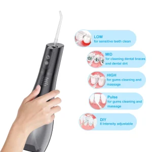 Water Flosser Oral Irrigator for Sensitive Gums 5 Modes Adjustable Pressure Cordless