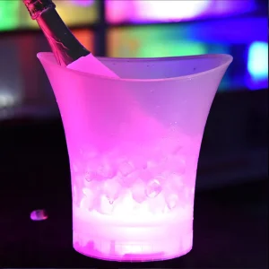 Water Proof 5L LED Ice Bucket 4 Color Waterproof Plastic Bar Nightclub Light up Champagne Whiskey Beer Bucket Bars Night Party