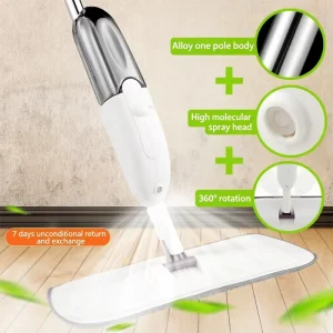 Water Spray Mop 360 Degree Rotatable Head Wet and Dry Dual Use Floor Mop for Home Living Room Bedroom Cleaning Work
