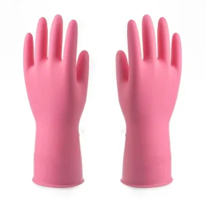 Waterproof Anti-Slip Latex Rubber Cleaning Work Gloves, Medium