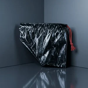 Waterproof Black Boat-Shaped Drawstring Disposable Trash Bag for Travel and Camping