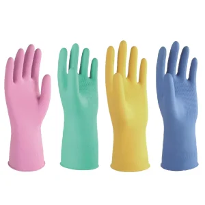 Waterproof Chemical-Resistant Flexible Reusable Latex Kitchen Gloves for Dishwashing