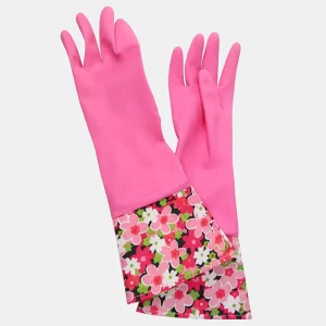 Waterproof Eco-Friendly Non-Slip Latex Long-Sleeve Kitchen Cleaning Gloves with Customized Packaging