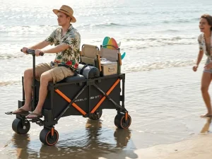 Waterproof Electric Off Road Camping Cart Four Wheel Drive Electric Outdoor Trolley Picnic Hiking Pet Travel