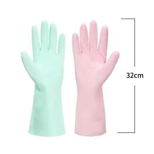 Waterproof Food-Safe Oil-Resistant Reusable Long-Cuff Nitrile Kitchen Gloves