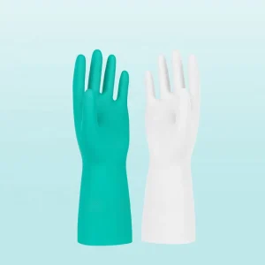 Waterproof Food-Safe Oil-Resistant Reusable Long-Cuff Nitrile Kitchen Gloves