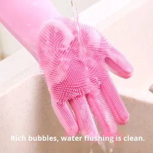 Waterproof Heat-Resistant Thick Silicone Household Gloves Custom Color for Dishwashing Pet Bathing and Grooming