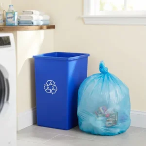 Waterproof Heat Seal Blue PE Garbage Bags for Home and Personal Care