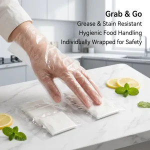 Waterproof PE Disposable Plastic Food Handling Gloves for Kitchen Cleaning and Catering