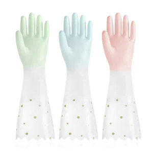 Waterproof Reusable PVC Household Dishwashing and Food Preparation Gloves
