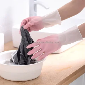 Waterproof Rubber Dishwashing Gloves for Household Cleaning and Clothes Washing
