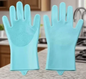 Waterproof Silicone Scrub Gloves for Kitchen Dishwashing and Household Cleaning