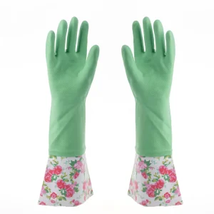 Waterproof Thick Latex Rubber Household Kitchen and Bathroom Cleaning Gloves