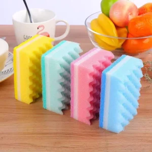 Wave Kitchen Scouring Pad and Cleaning Sponge for Household Use