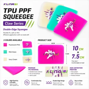 Wear Resistant Pink Customized Pattern TPU Squeegee Automotive Paint Protection Film Installing Felt Edge Scraper Tool