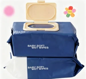 Weijing Brand Private Custom Label Organic Baby Wet Wipes Natural Soft Non Woven Degradable Cleansing 15x20cm for Home Use