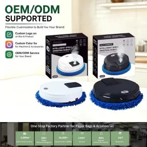 Wet and Dry Sweeping Robot Vacuum Cleaner with Spray Mopping, Humidifying, and Office Use