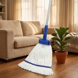 White Cotton Cleaning Mop for Kitchen, Living Room, and Office