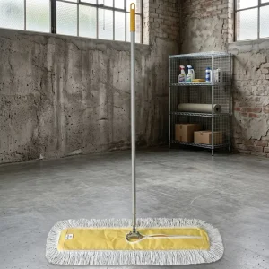 White Cotton Yarn Dust Mop Aluminum Handle Machine Washable Head for Office Household Cleaning