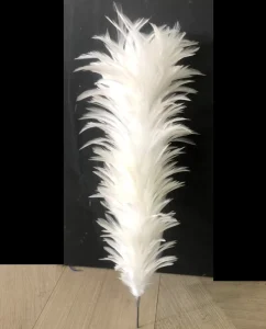 White Eco-Friendly Reusable Handheld Rooster Feather Duster for Home, Car, and Office
