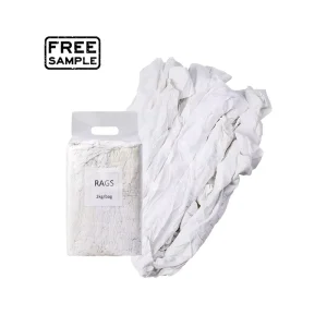 White Industrial Cotton Duster Cloths for Oil Absorption, Machine, and Marine Use