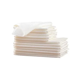 White Microfiber Kitchen Dish Cloth Thick Absorbent Reusable Lint Free Household Cleaning Rag