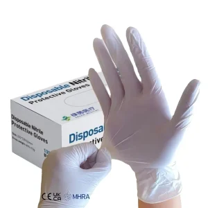 White Nitrile Disposable Gloves Food Grade Powder-Free Household Use EN455 EN374 Certified