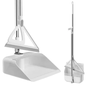 White Plastic Double Sided High end Stainless Steel Handle Window Cleaning Squeegee with Replaceable Rubber Blade for Floor Use