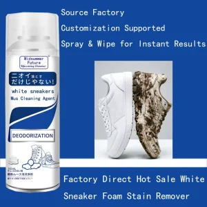 White Shoe Whitening Detergent Foam Cleaner for Clothes Carpets & Stain Removal Guangdong Shoe Polish 300ml