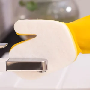 White Sponge Scouring Pad Latex Cleaning Gloves Household Rubber Gloves for Multipurpose Cleaning