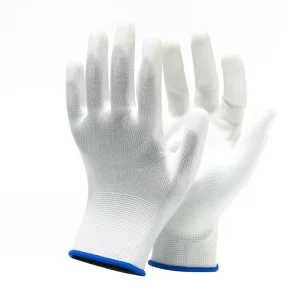 White Textured Cotton Knitted Gloves, Powder-Free, Latex-Free, Silicone-Free, 23cm